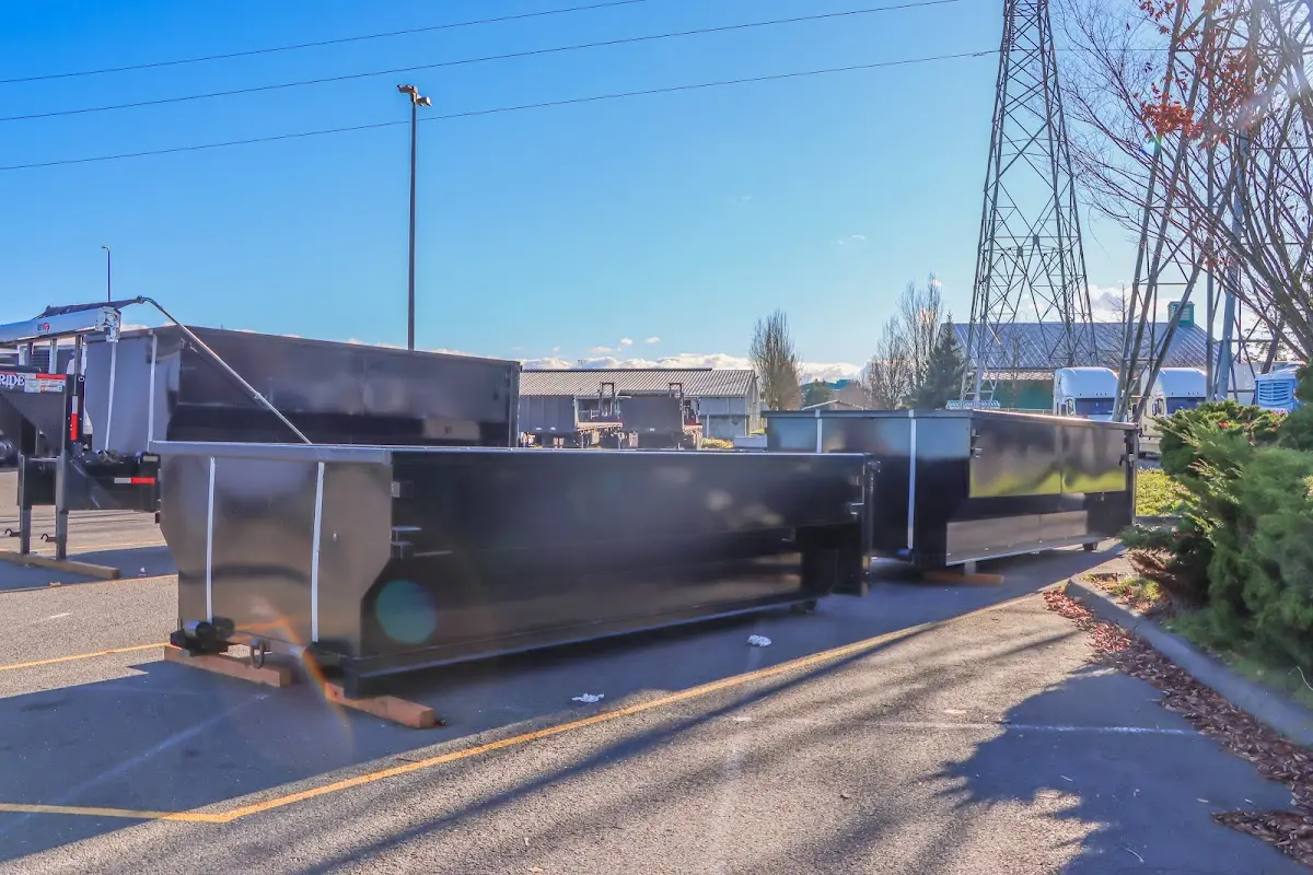 Roll-off dumpster ready for waste disposal at job site for Construction Dumpster Rental in Berkeley
